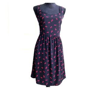 Everly Navy Dress with Pink Horses